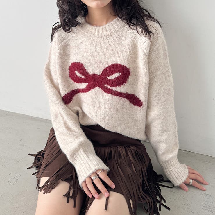 リボンモチーフニットプルオーバー | Outfitter lab | 詳細画像7 