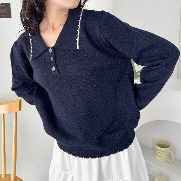 パイピングポロニットプルオーバー | Outfitter lab | 詳細画像11 
