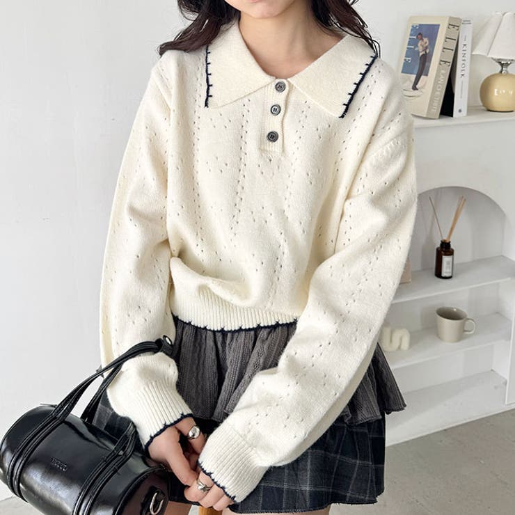 パイピングポロニットプルオーバー | Outfitter lab | 詳細画像8 
