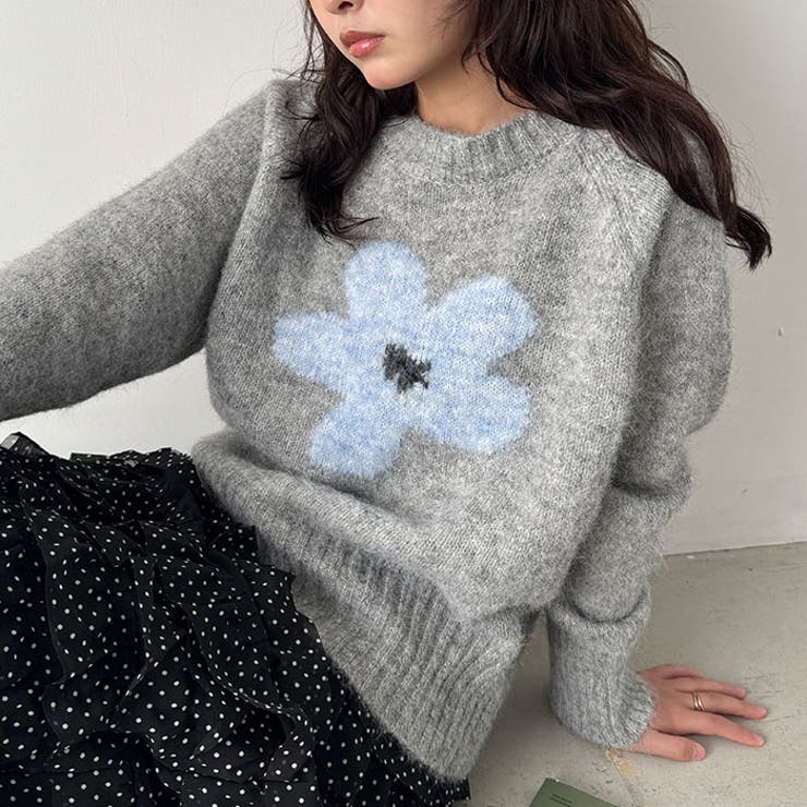 フラワーモチーフルーズニットプルオーバー | Outfitter lab | 詳細画像10 