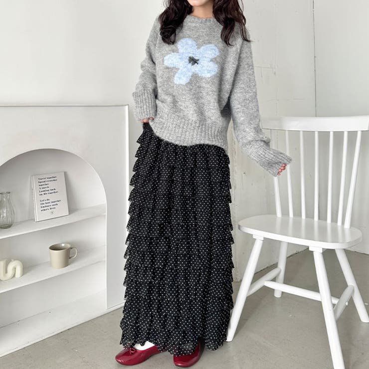 フラワーモチーフルーズニットプルオーバー | Outfitter lab | 詳細画像14 