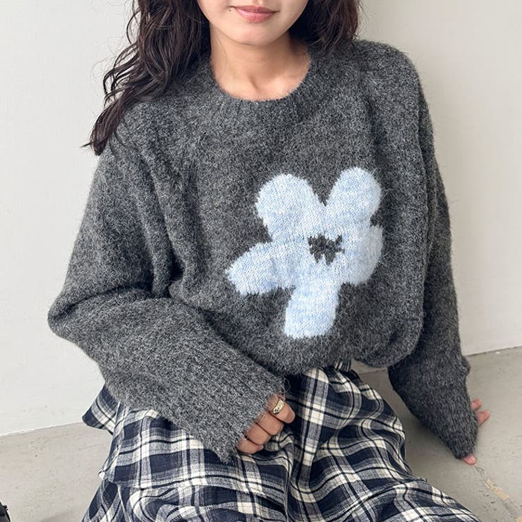 フラワーモチーフルーズニットプルオーバー | Outfitter lab | 詳細画像18 