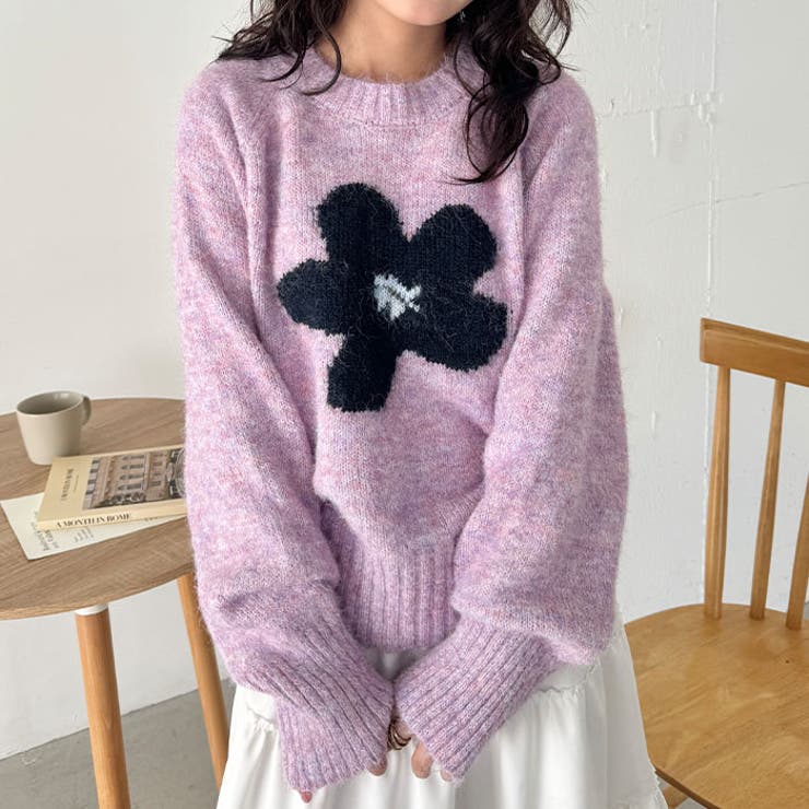 フラワーモチーフルーズニットプルオーバー | Outfitter lab | 詳細画像21 