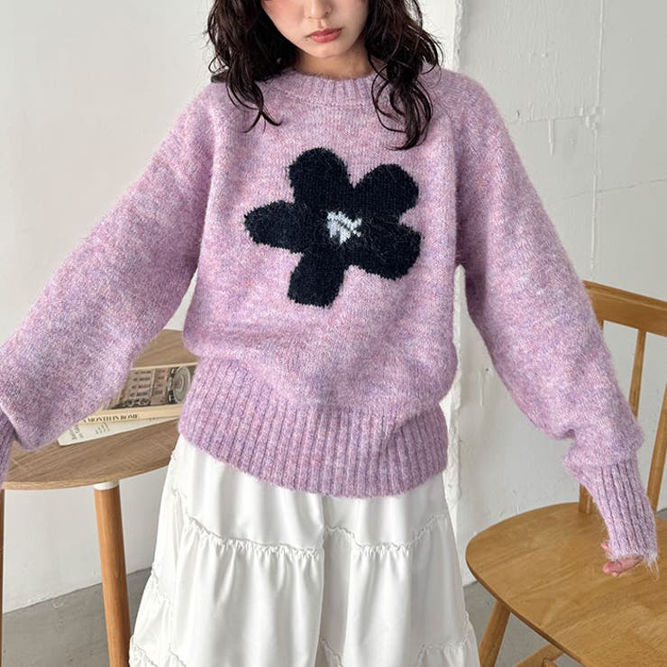 フラワーモチーフルーズニットプルオーバー | Outfitter lab | 詳細画像23 