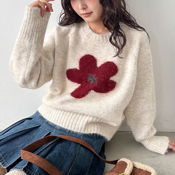 フラワーモチーフルーズニットプルオーバー | Outfitter lab | 詳細画像8 