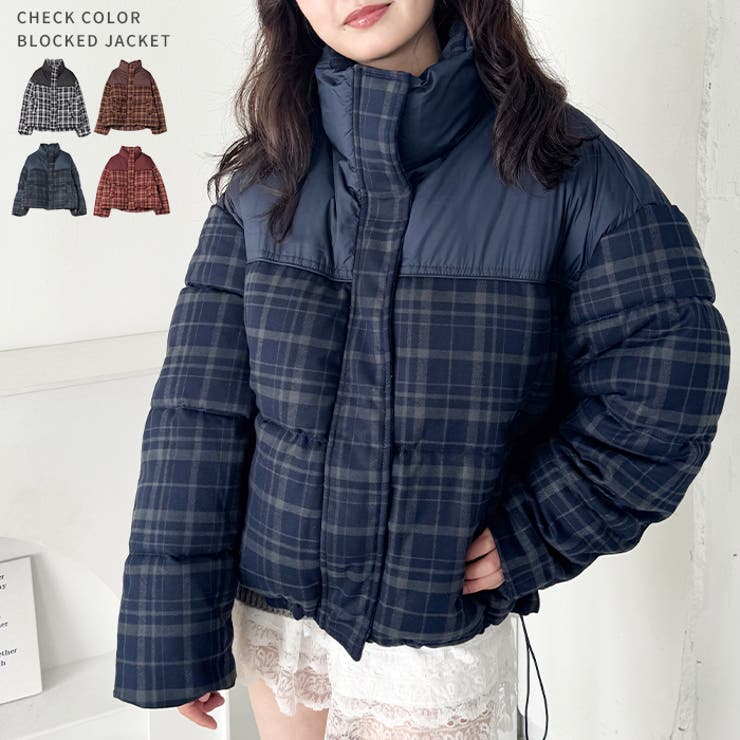 チェック切り替えダウンジャケット | Outfitter lab | 詳細画像1 