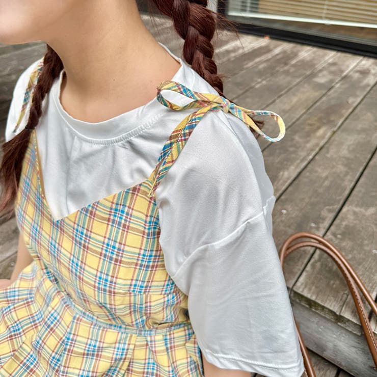 チェック柄フリルリボンキャミワンピース | Outfitter lab | 詳細画像19 