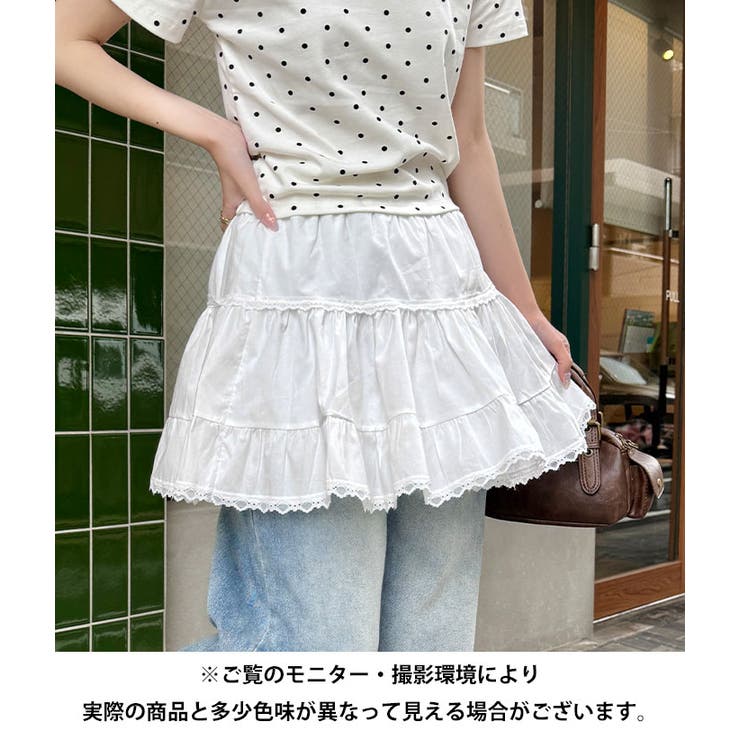 チビレースコットンティアードミニスカパン | Outfitter lab | 詳細画像15 