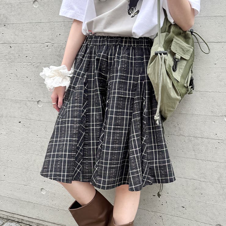 チェックイレギュラーヘムミディスカート | Outfitter lab | 詳細画像11 