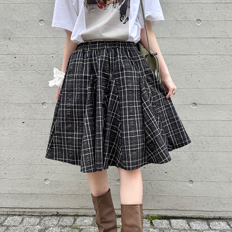 チェックイレギュラーヘムミディスカート | Outfitter lab | 詳細画像13 
