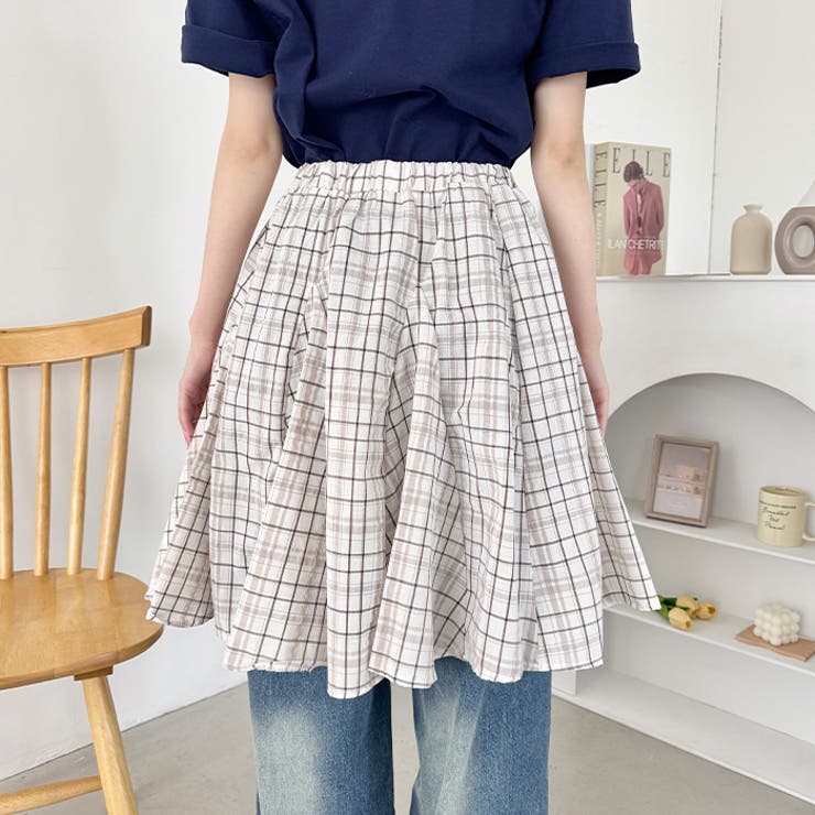 チェックイレギュラーヘムミディスカート | Outfitter lab | 詳細画像7 