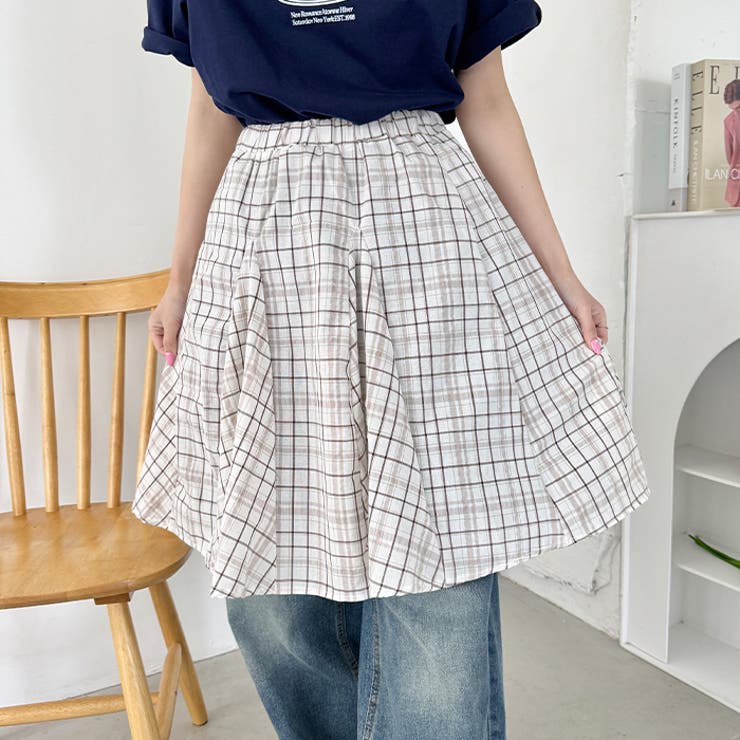 チェックイレギュラーヘムミディスカート | Outfitter lab | 詳細画像8 