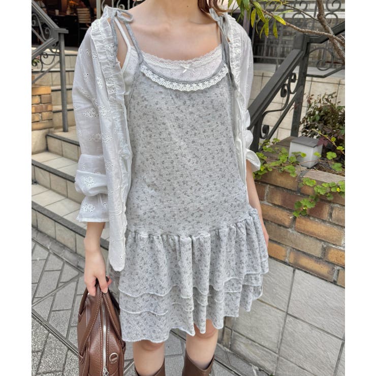 グレー | フラワーキャミチュニックワンピース | Outfitter lab