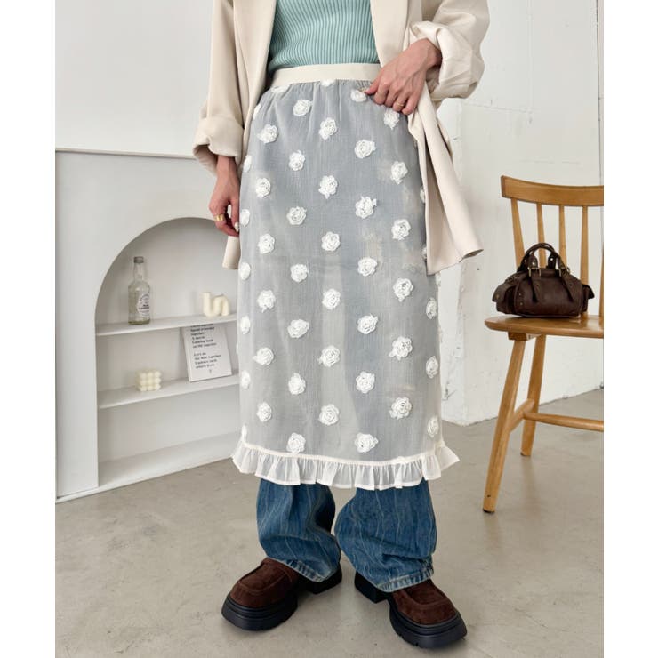 アイボリー | ローズシアースカート | Outfitter lab