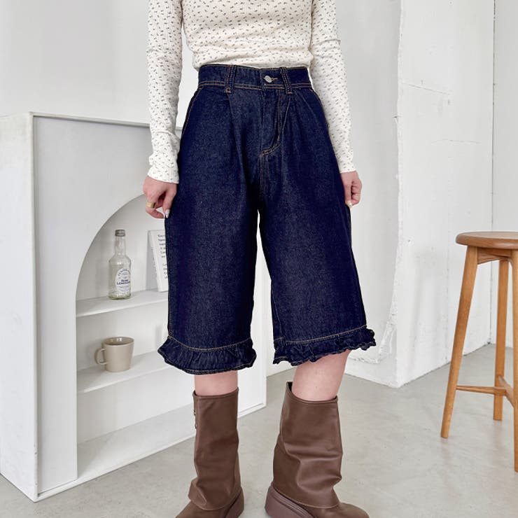 裾フリル7分丈デニムパンツ | Outfitter lab | 詳細画像10 