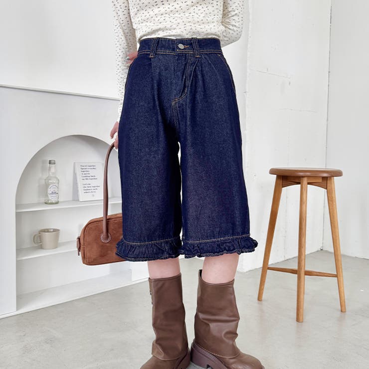 裾フリル7分丈デニムパンツ | Outfitter lab | 詳細画像13 