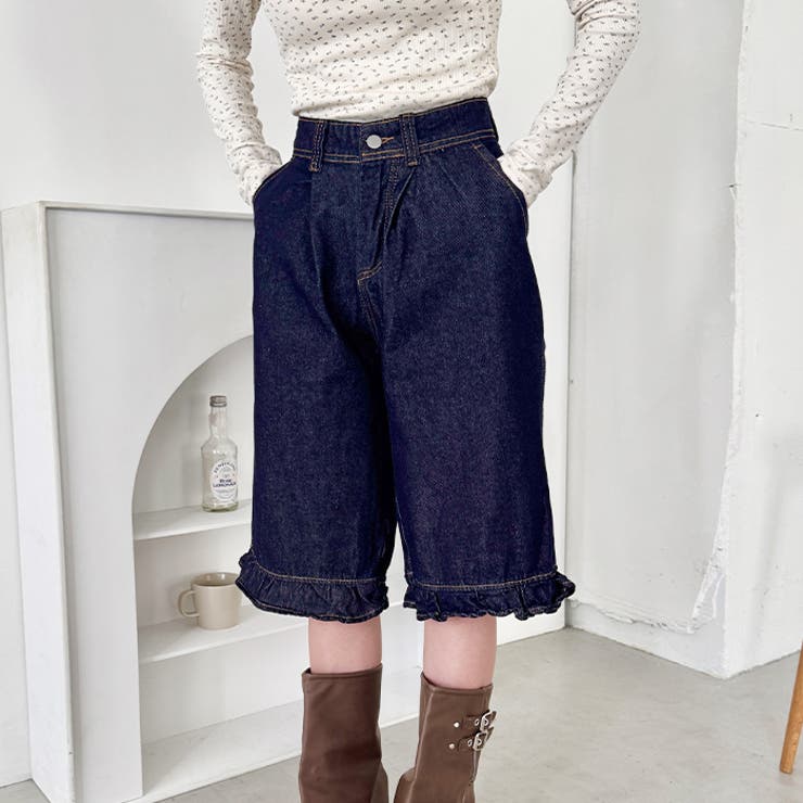 裾フリル7分丈デニムパンツ | Outfitter lab | 詳細画像14 