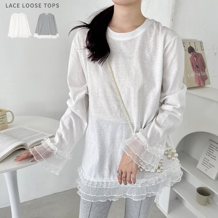 裾レースルーズトップス | Outfitter lab | 詳細画像1 
