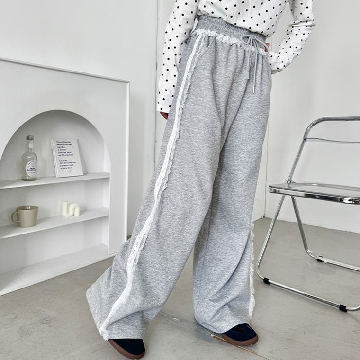 フリルレースラインスウェットパンツ | Outfitter lab | 詳細画像10 