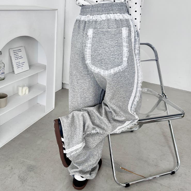 フリルレースラインスウェットパンツ | Outfitter lab | 詳細画像13 