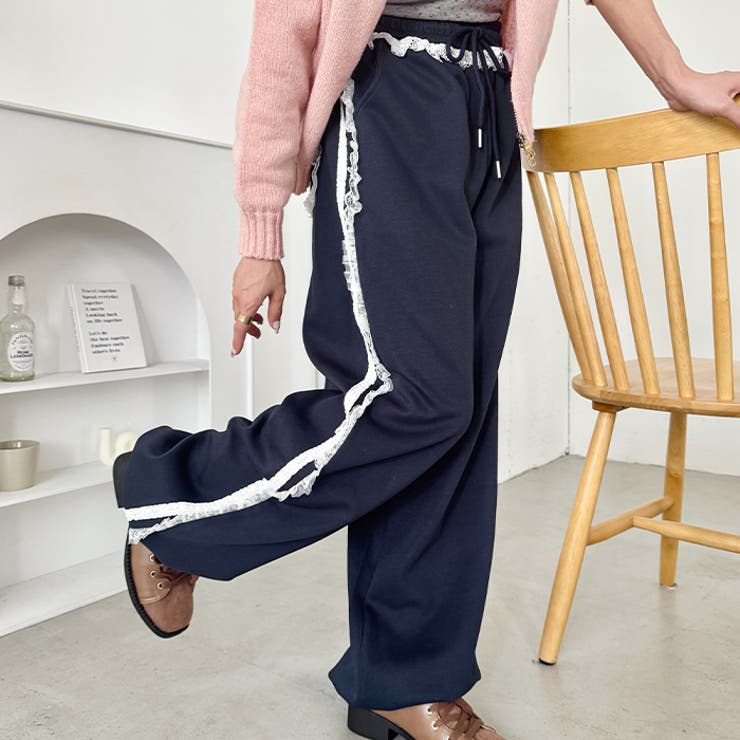 フリルレースラインスウェットパンツ | Outfitter lab | 詳細画像15 