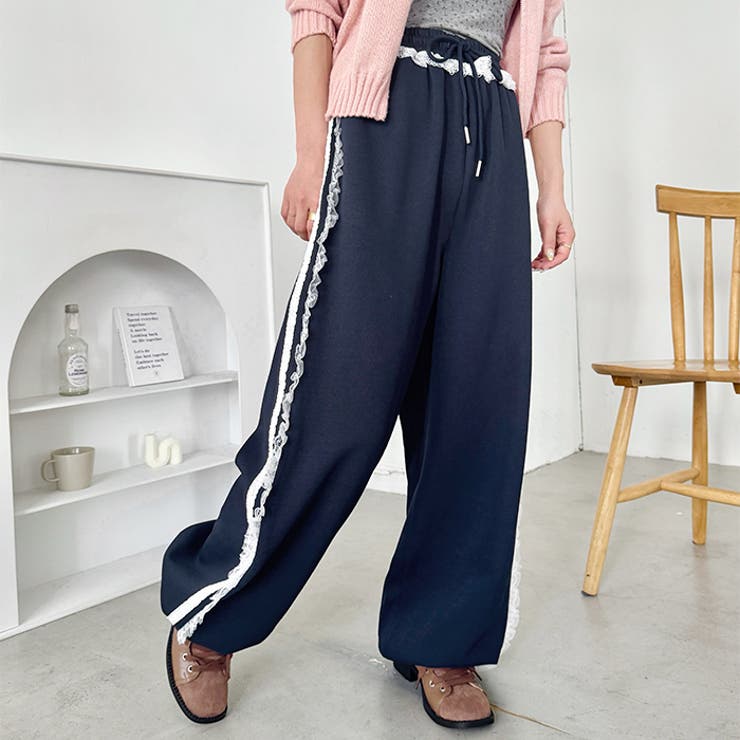 フリルレースラインスウェットパンツ | Outfitter lab | 詳細画像16 