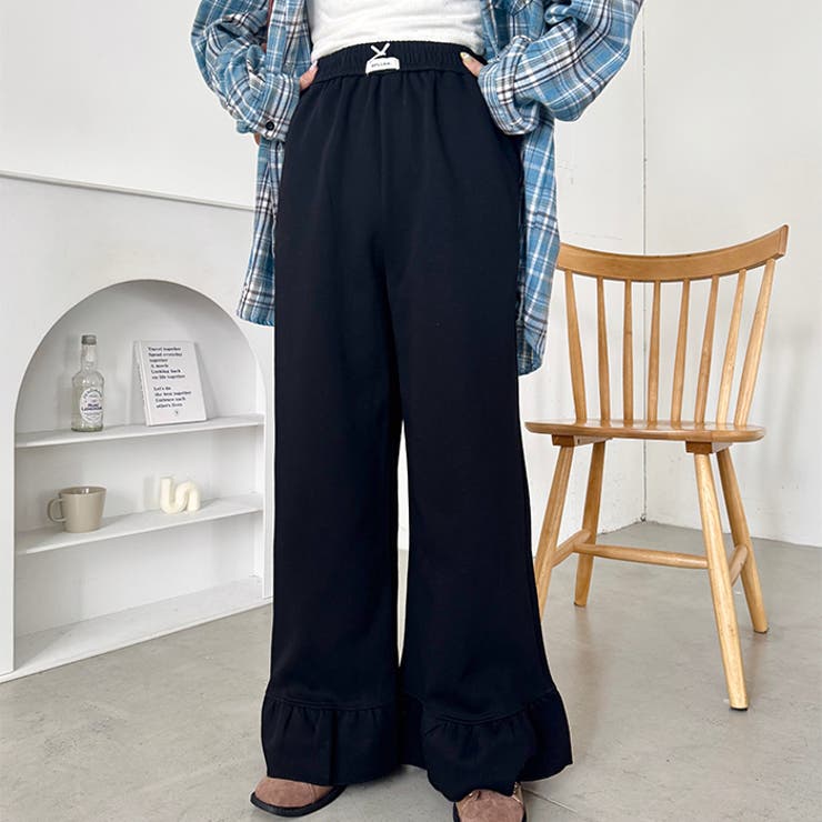 ワンポイントロゴ裾フリルパンツ | Outfitter lab | 詳細画像5 