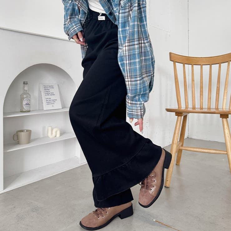 ワンポイントロゴ裾フリルパンツ | Outfitter lab | 詳細画像7 