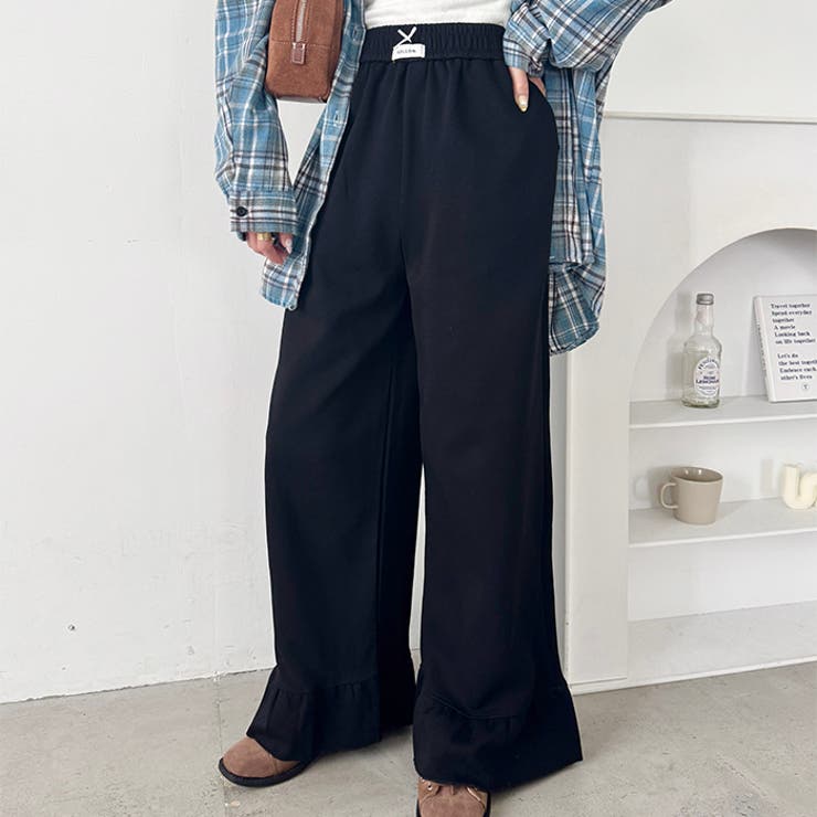 ワンポイントロゴ裾フリルパンツ | Outfitter lab | 詳細画像9 