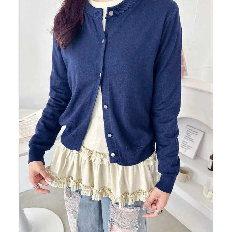 アイボリー | 裾フリルトップス | Outfitter lab