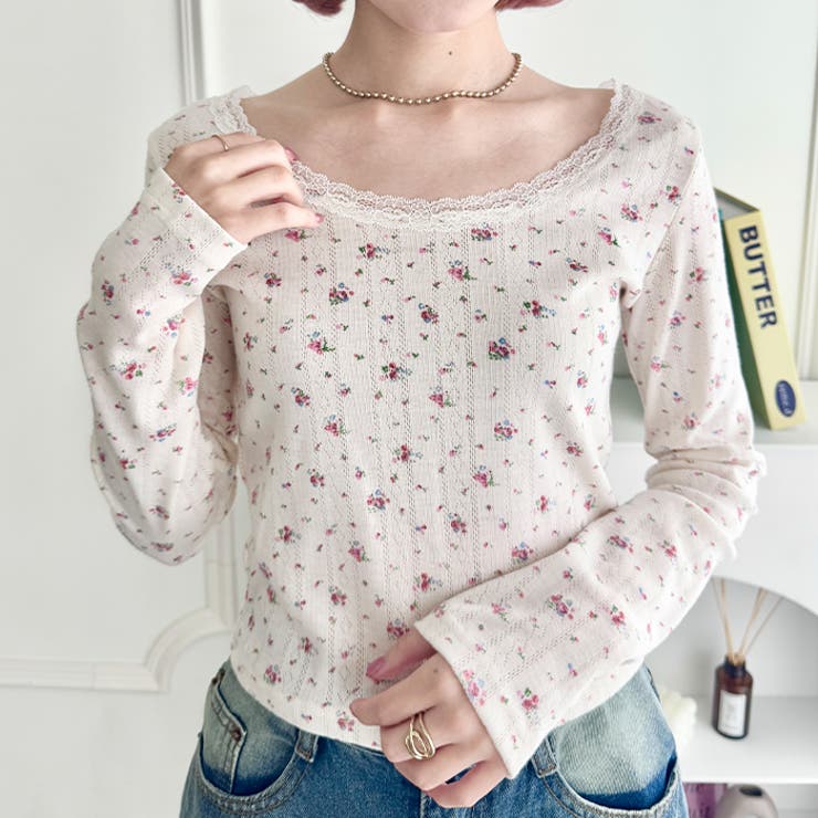 レース付きフラワートップス | Outfitter lab | 詳細画像10 