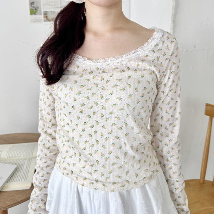 レース付きフラワートップス | Outfitter lab | 詳細画像15 