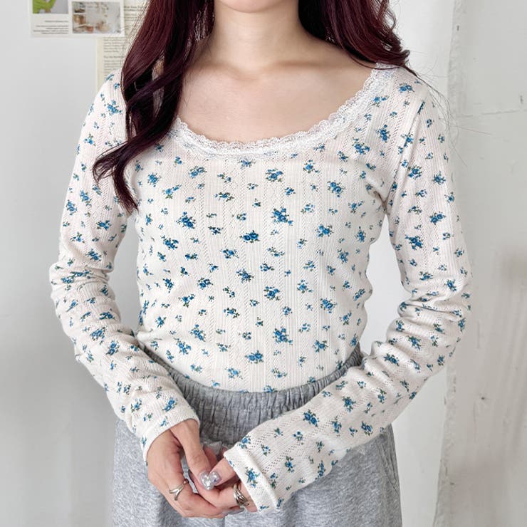 レース付きフラワートップス | Outfitter lab | 詳細画像5 