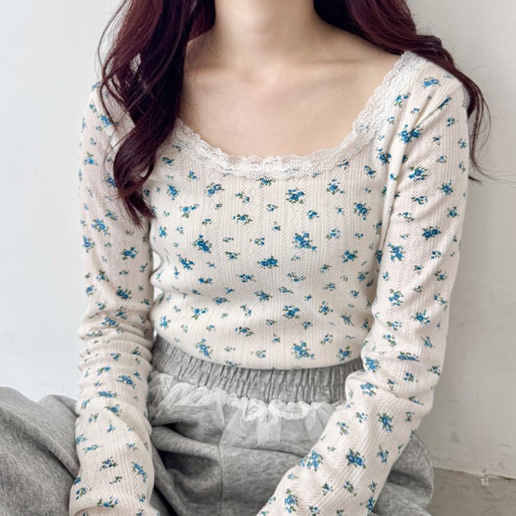 レース付きフラワートップス | Outfitter lab | 詳細画像8 