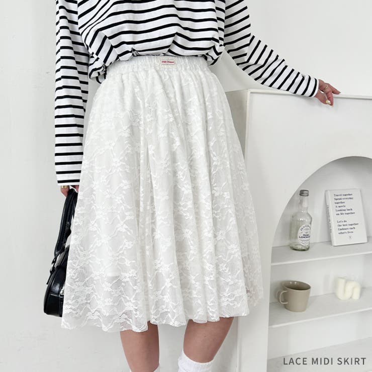 総レースミディスカート | Outfitter lab | 詳細画像1 