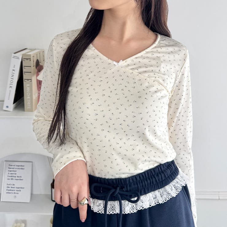 リボンフラワーVネックトップス | Outfitter lab | 詳細画像5 