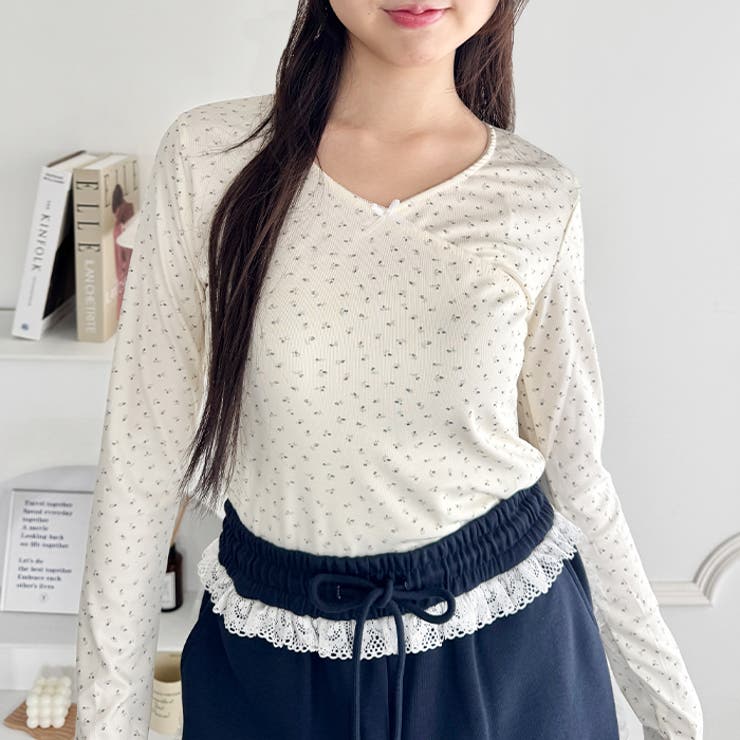 リボンフラワーVネックトップス | Outfitter lab | 詳細画像6 