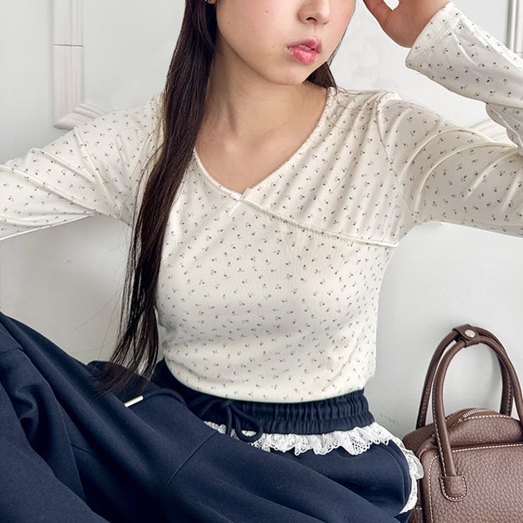 リボンフラワーVネックトップス | Outfitter lab | 詳細画像8 