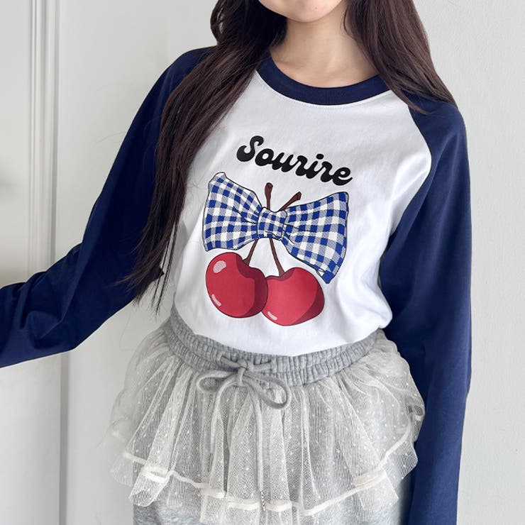 チェリーリボンラグランTシャツ | Outfitter lab | 詳細画像10 