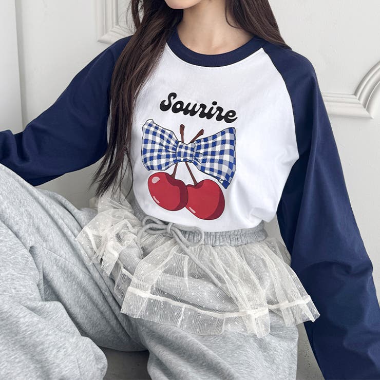 チェリーリボンラグランTシャツ | Outfitter lab | 詳細画像13 