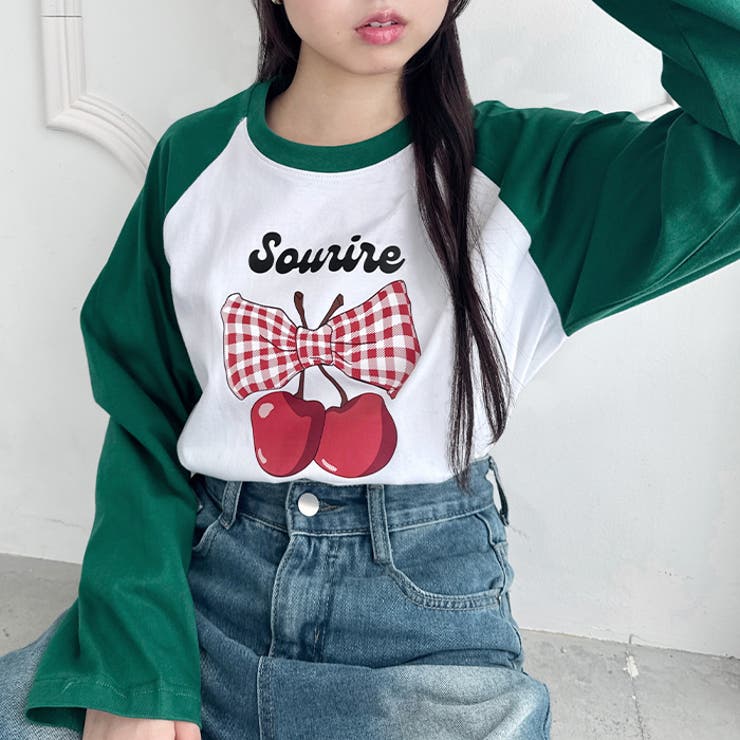チェリーリボンラグランTシャツ | Outfitter lab | 詳細画像17 