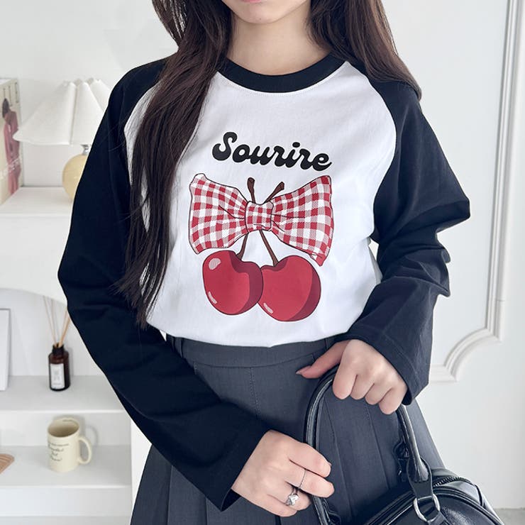 チェリーリボンラグランTシャツ | Outfitter lab | 詳細画像5 