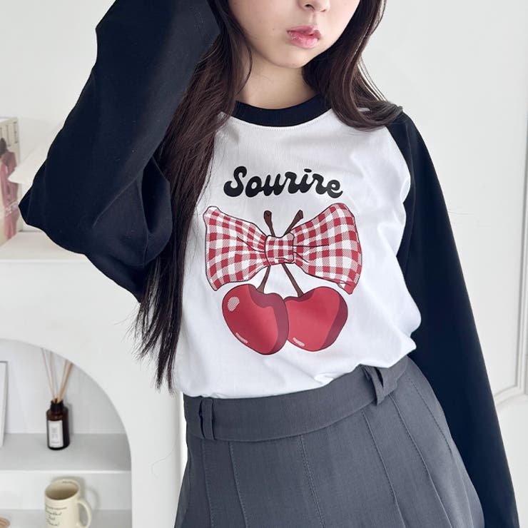 チェリーリボンラグランTシャツ | Outfitter lab | 詳細画像6 