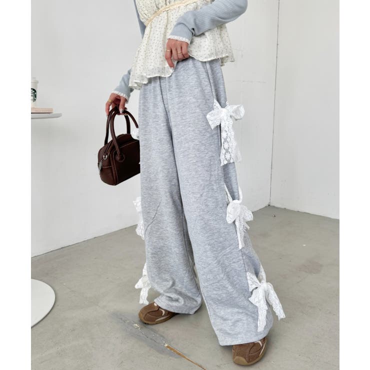 グレー | サイドレースリボンスウェットパンツ | Outfitter lab