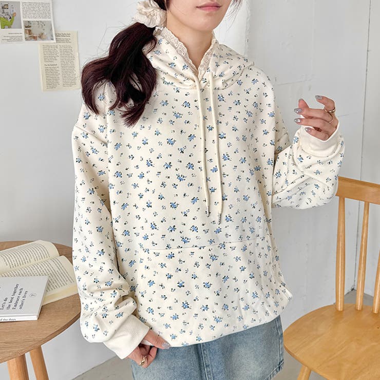 小花柄フーディートップス | Outfitter lab | 詳細画像10 