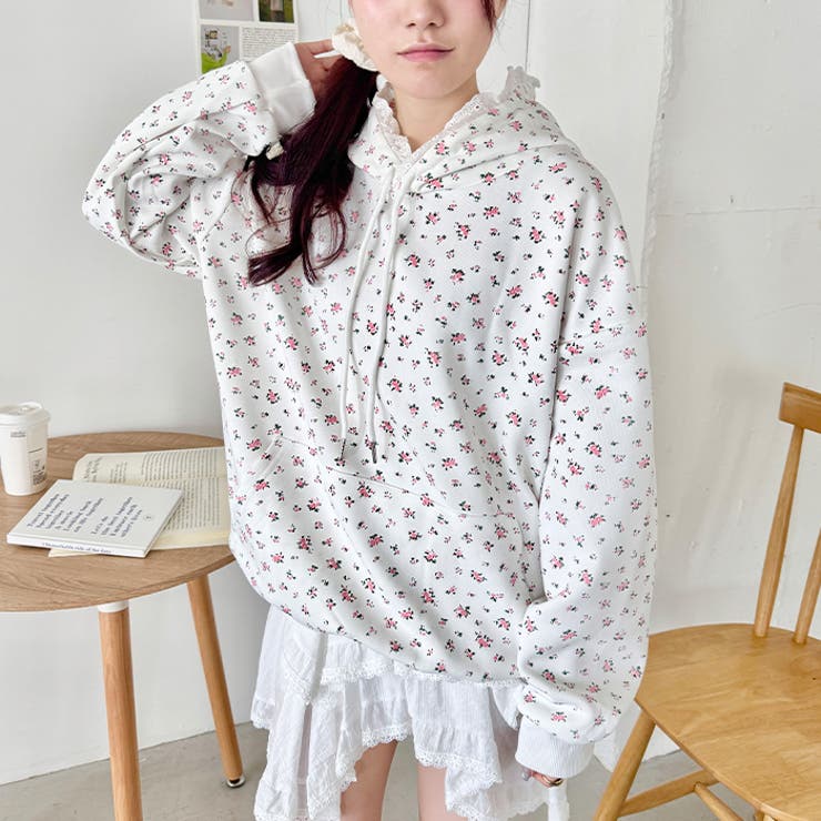 小花柄フーディートップス | Outfitter lab | 詳細画像6 