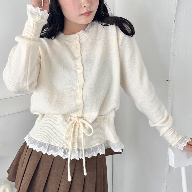 コットンレースリボンニットカーディガン | Outfitter lab | 詳細画像10 