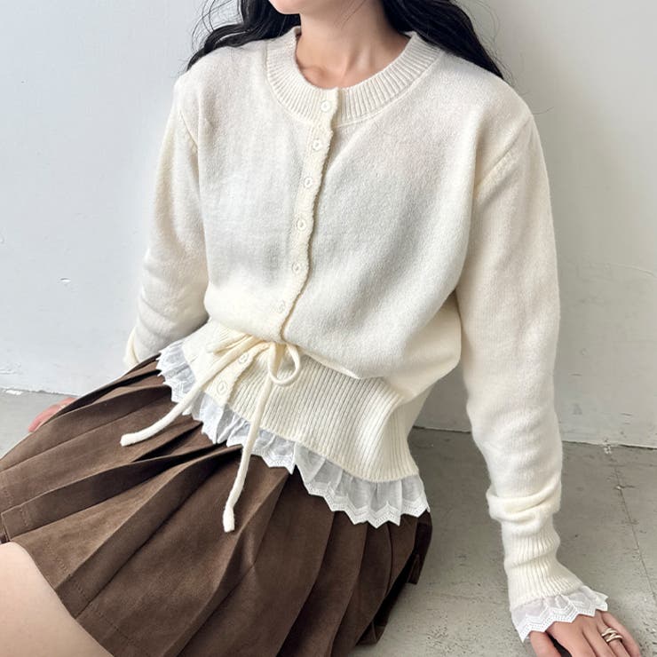 コットンレースリボンニットカーディガン | Outfitter lab | 詳細画像13 