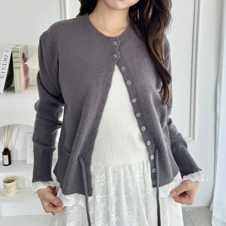 コットンレースリボンニットカーディガン | Outfitter lab | 詳細画像15 