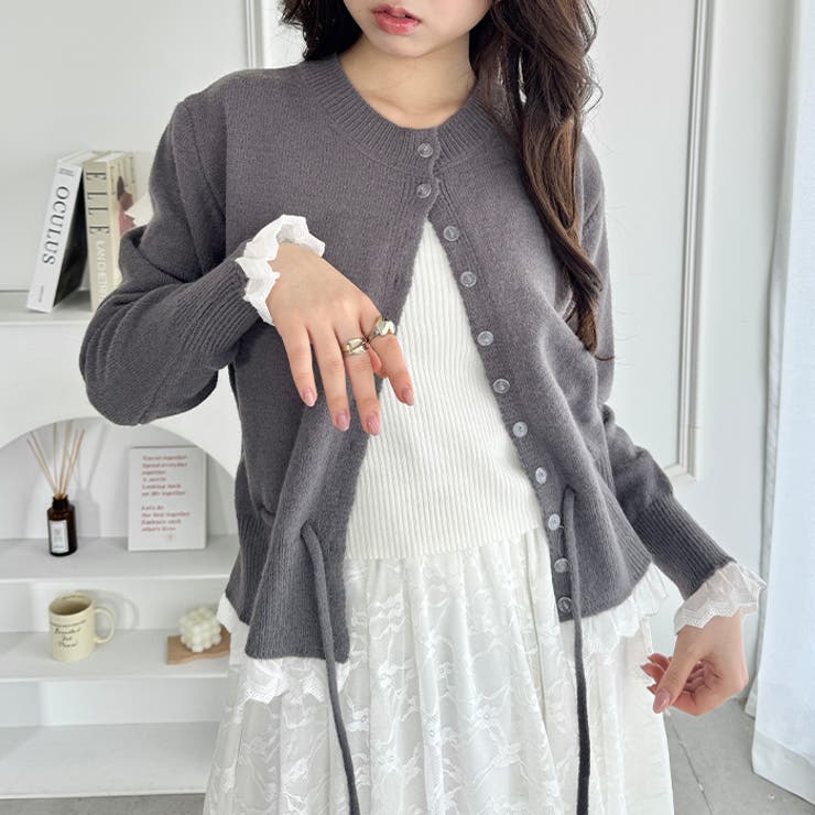 コットンレースリボンニットカーディガン | Outfitter lab | 詳細画像16 